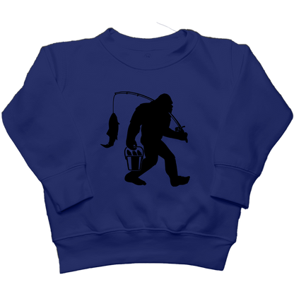 Fishing Sasquatch Toddler Crew Neck Sweatshirt