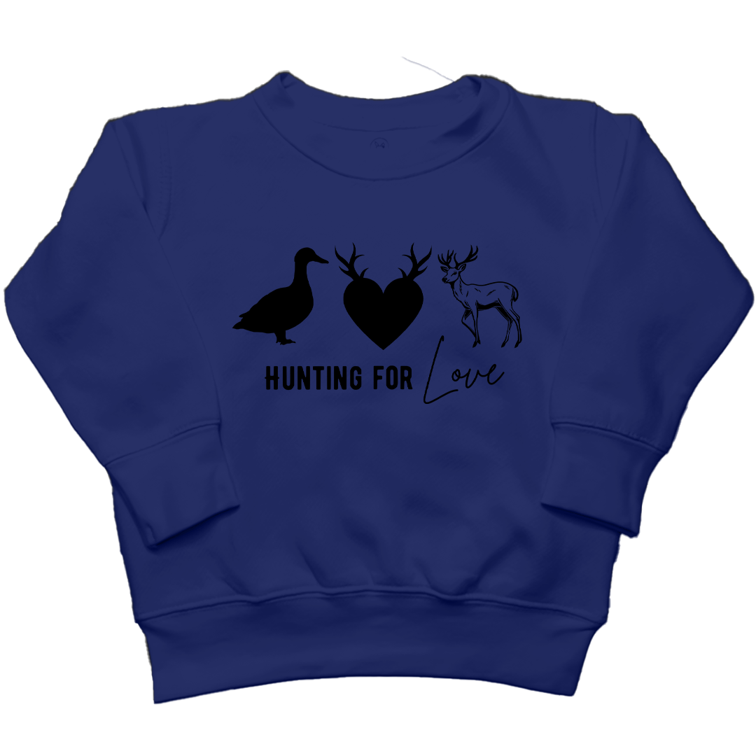 Hunting For Love Kids Crew Neck Sweatshirt