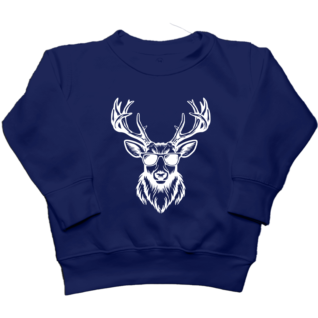 Cool Deer Toddler Crew Neck Sweatshirt