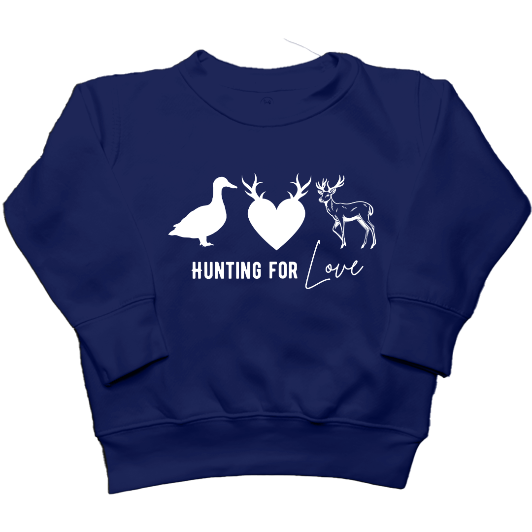 Hunting For Love Kids Crew Neck Sweatshirt