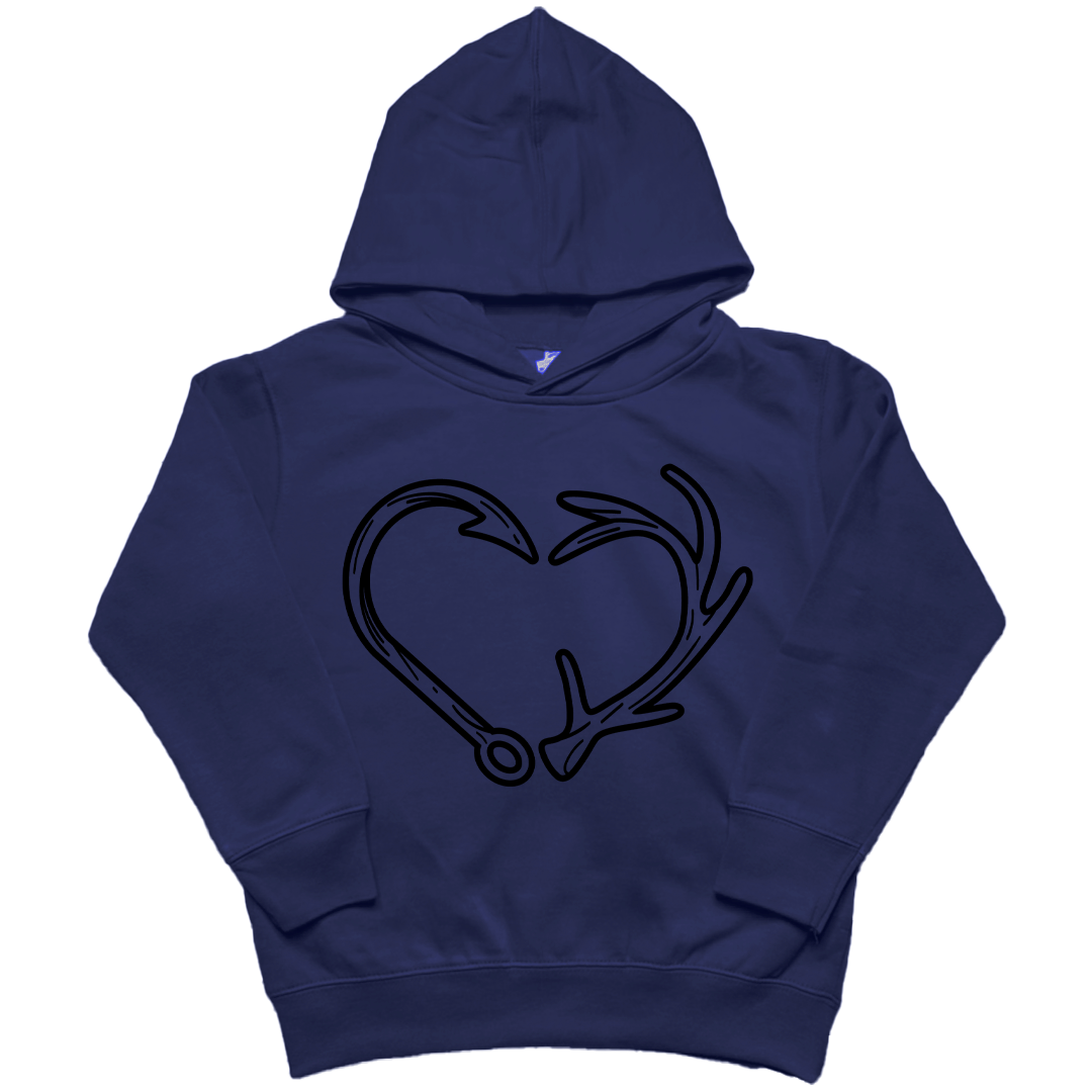 Hook Antler Heart Kids Hoodie