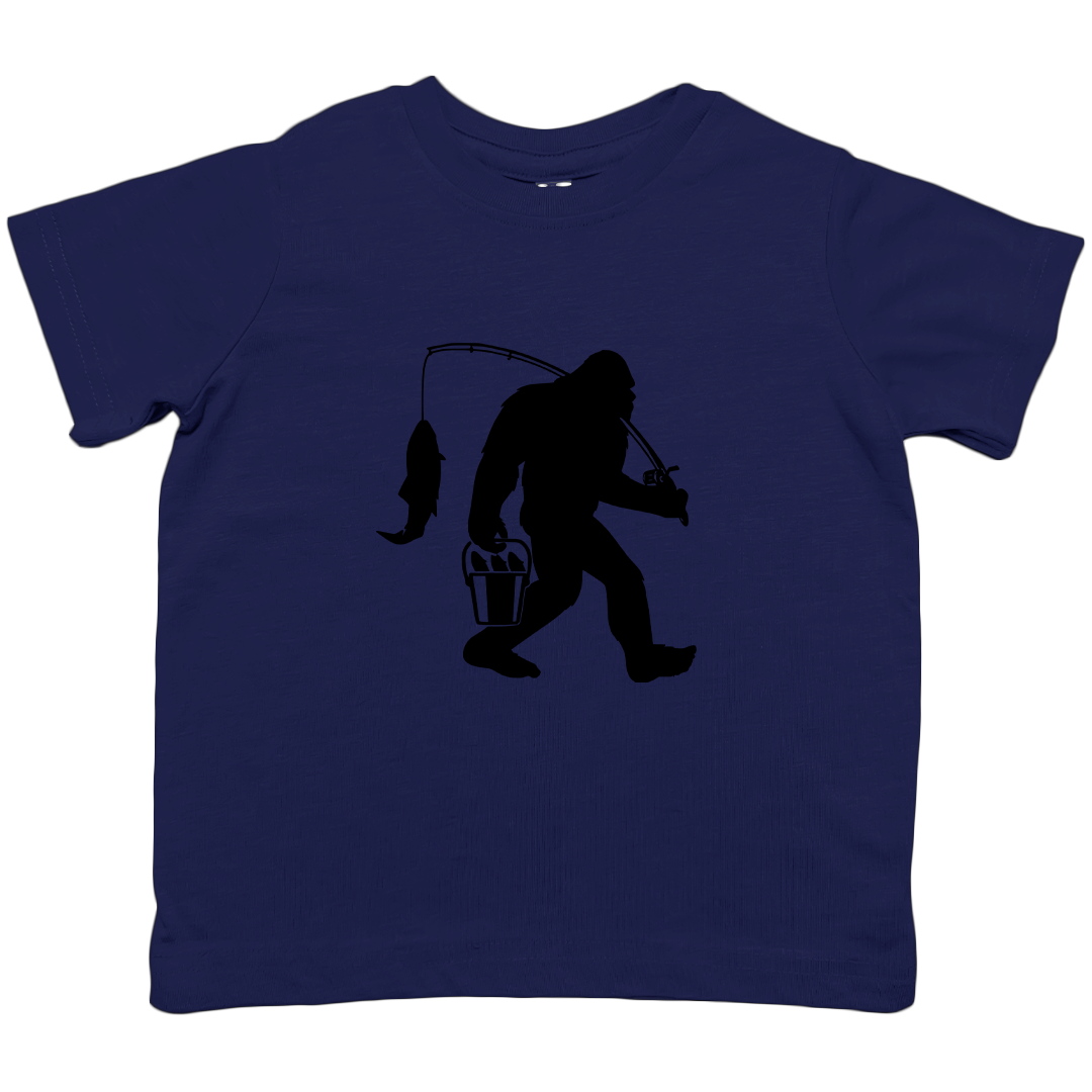 Fishing Sasquatch Kids Tee