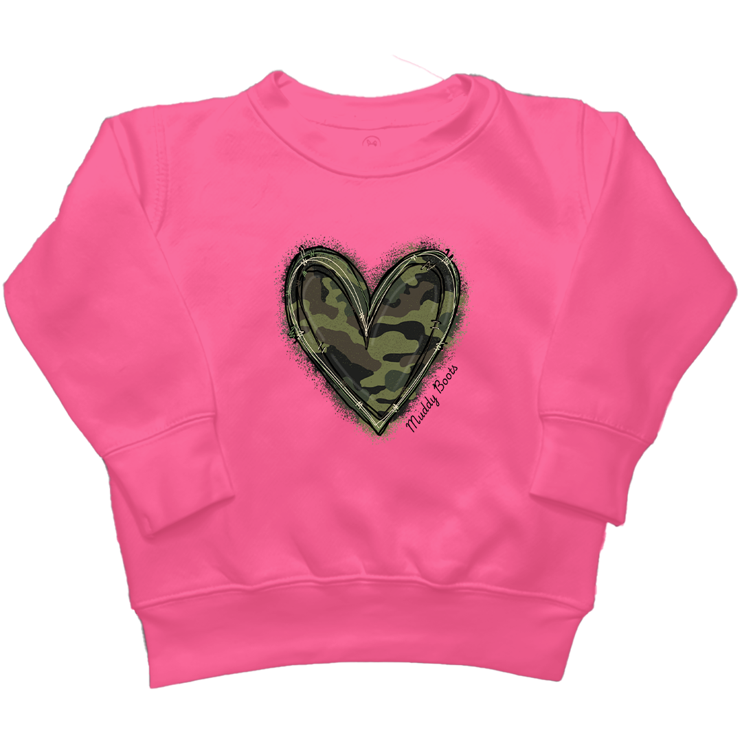 Hidden Heart Kids Crew Neck Sweatshirt