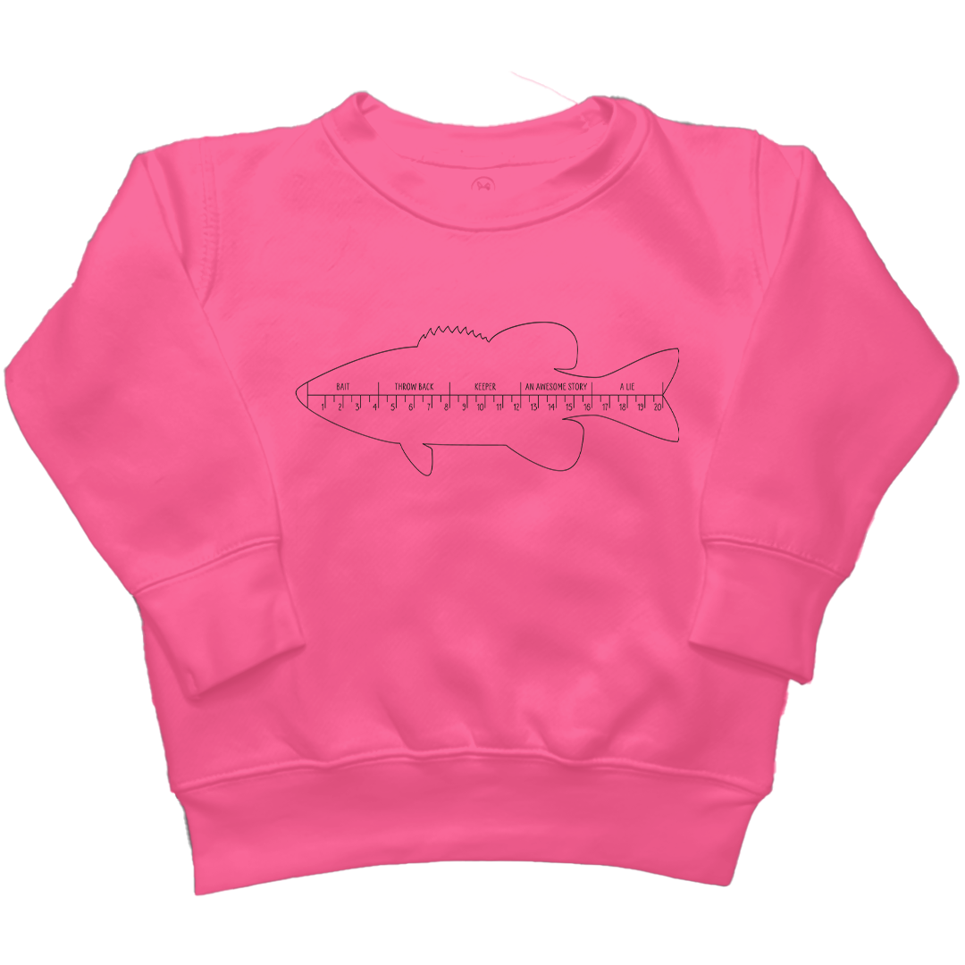 Fishing Ruler Kids Crew Neck Sweatshirt