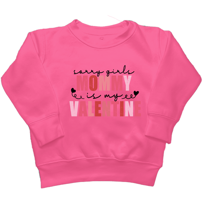 Mommy Is My Valentine Kids Crew Neck Sweatshirt