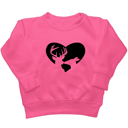 Deer Romance Kids Crew Neck Sweatshirt