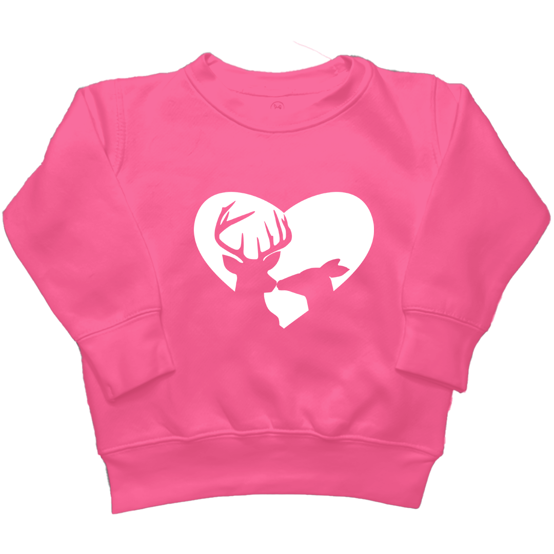 Deer Romance Kids Crew Neck Sweatshirt