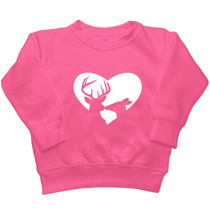 Deer Romance Kids Crew Neck Sweatshirt