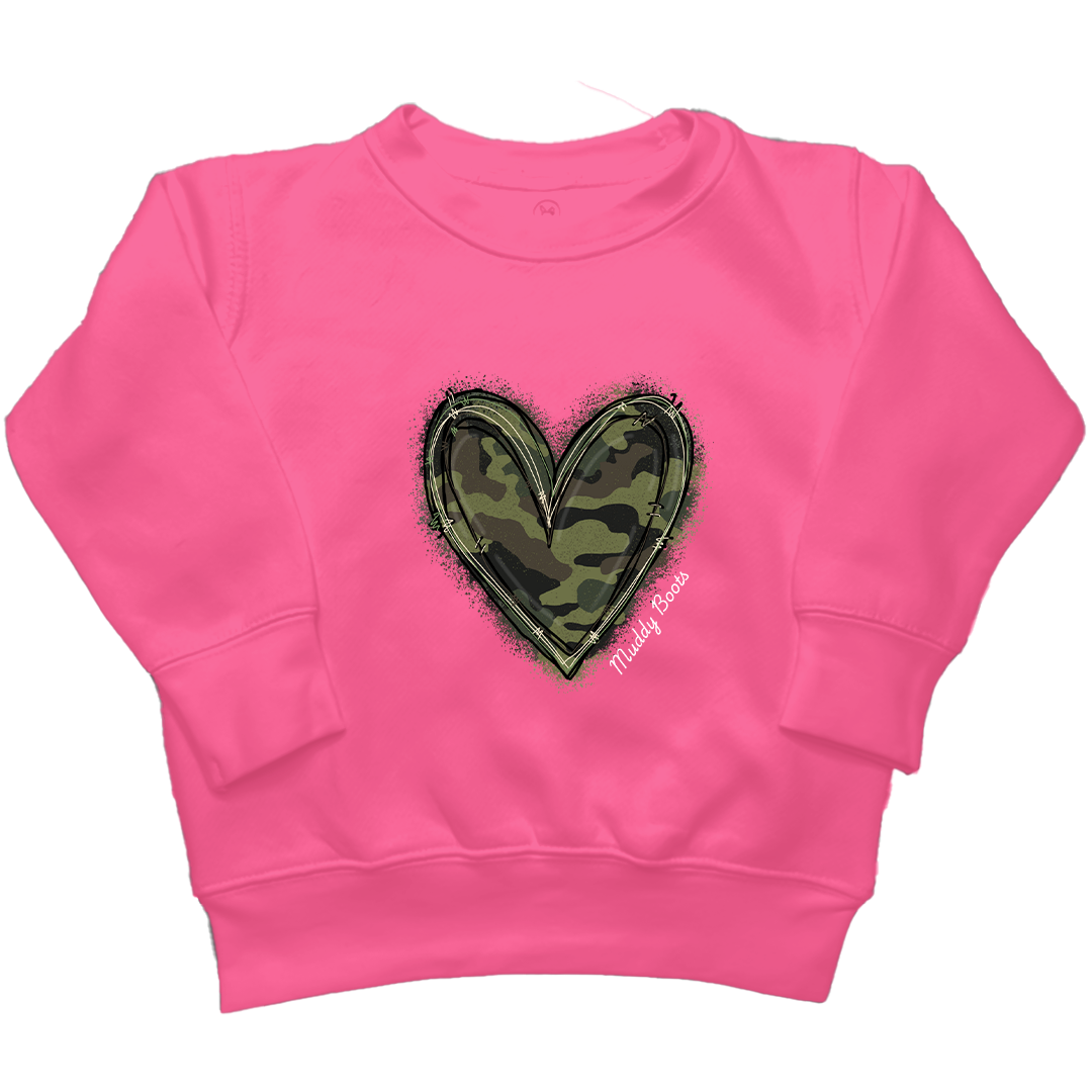 Hidden Heart Kids Crew Neck Sweatshirt