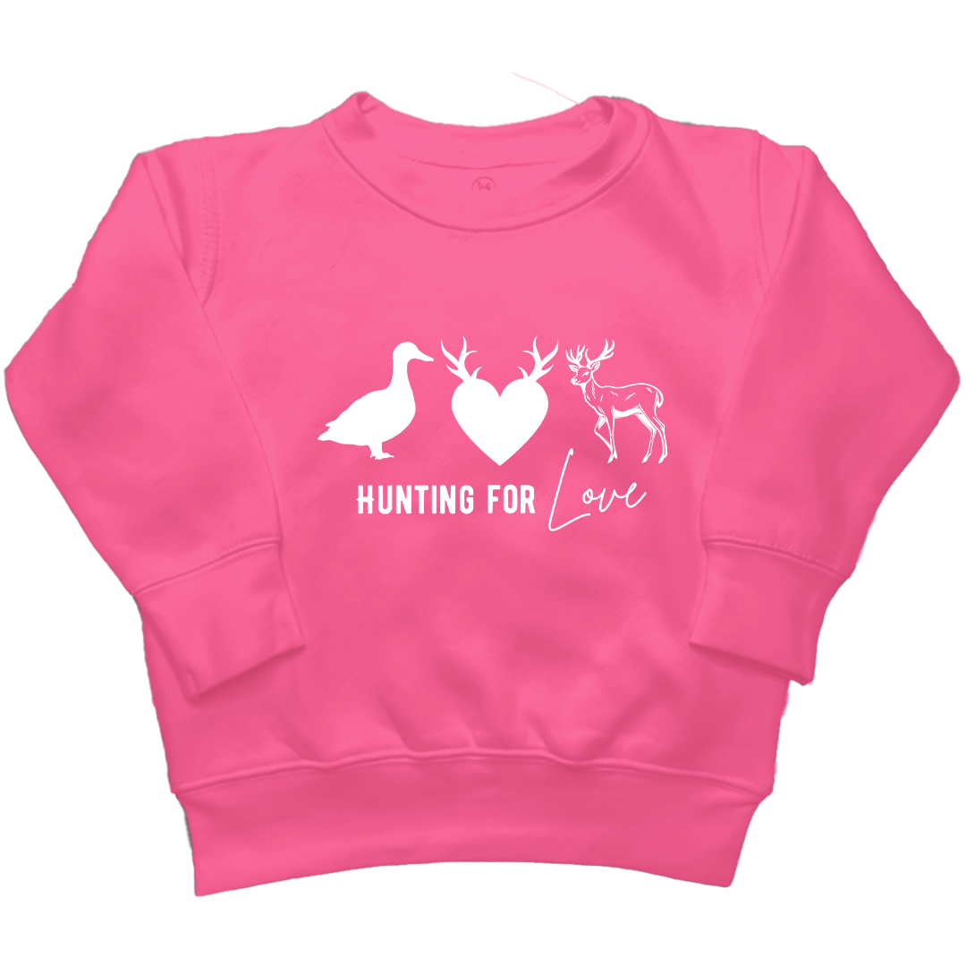 Hunting For Love Kids Crew Neck Sweatshirt