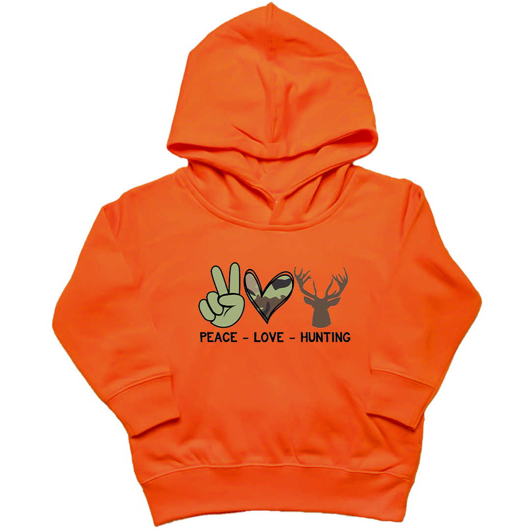 Peace Love Hunting Toddler Hoodie