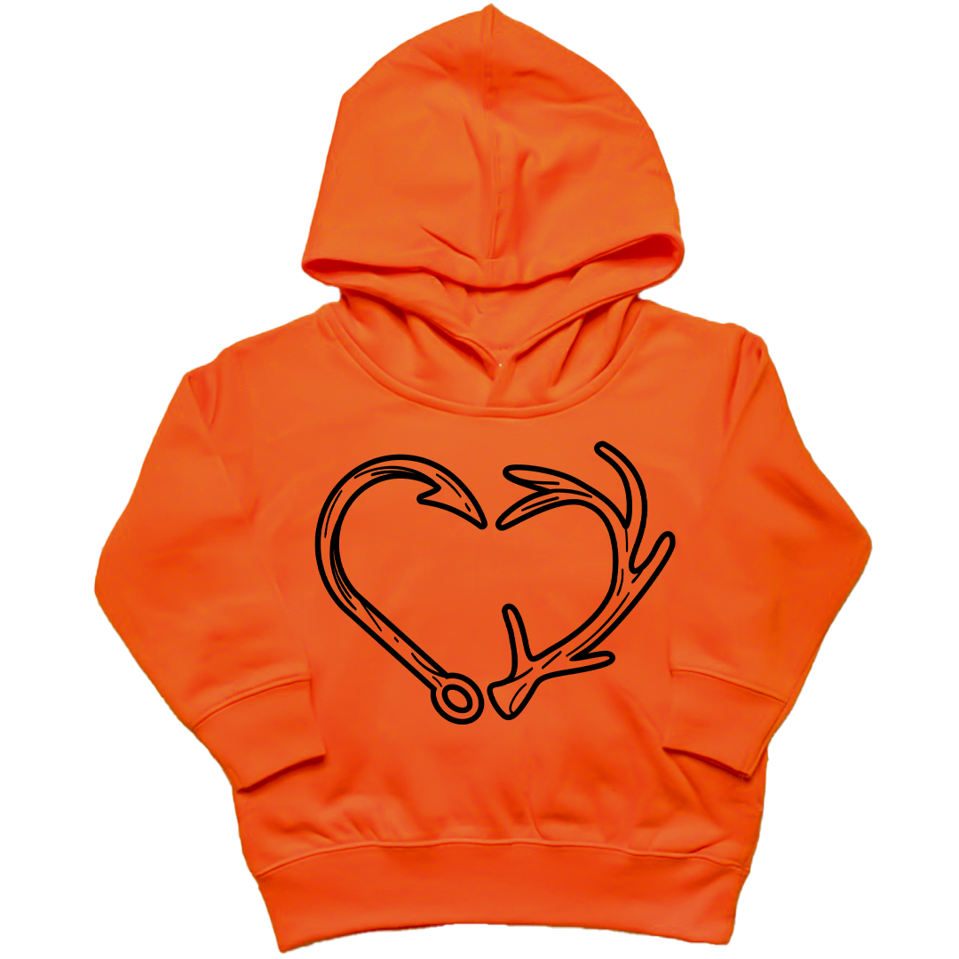 Hook Antler Heart Kids Hoodie