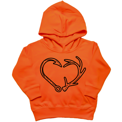 Hook Antler Heart Kids Hoodie