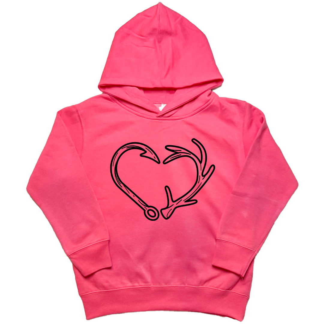 Hook Antler Heart Kids Hoodie