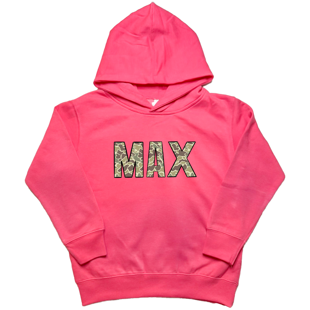 Personalized Camo Name Kids Hoodie