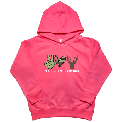 Peace Love Hunting Toddler Hoodie