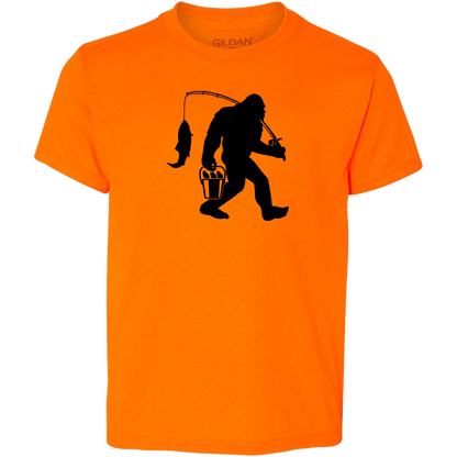 Fishing Sasquatch Kids Tee