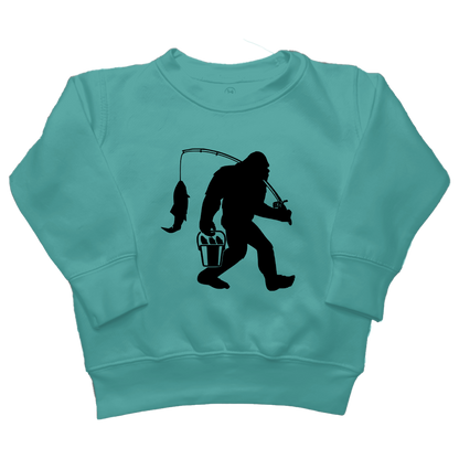 Fishing Sasquatch Toddler Crew Neck Sweatshirt