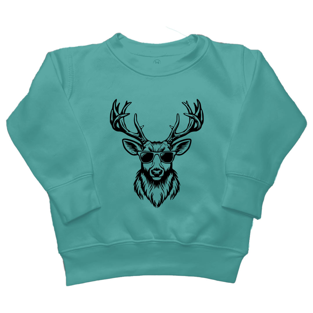 Cool Deer Toddler Crew Neck Sweatshirt