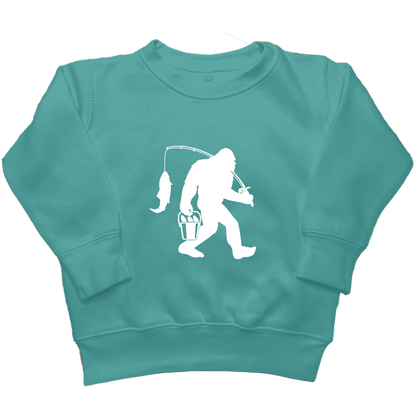 Fishing Sasquatch Toddler Crew Neck Sweatshirt