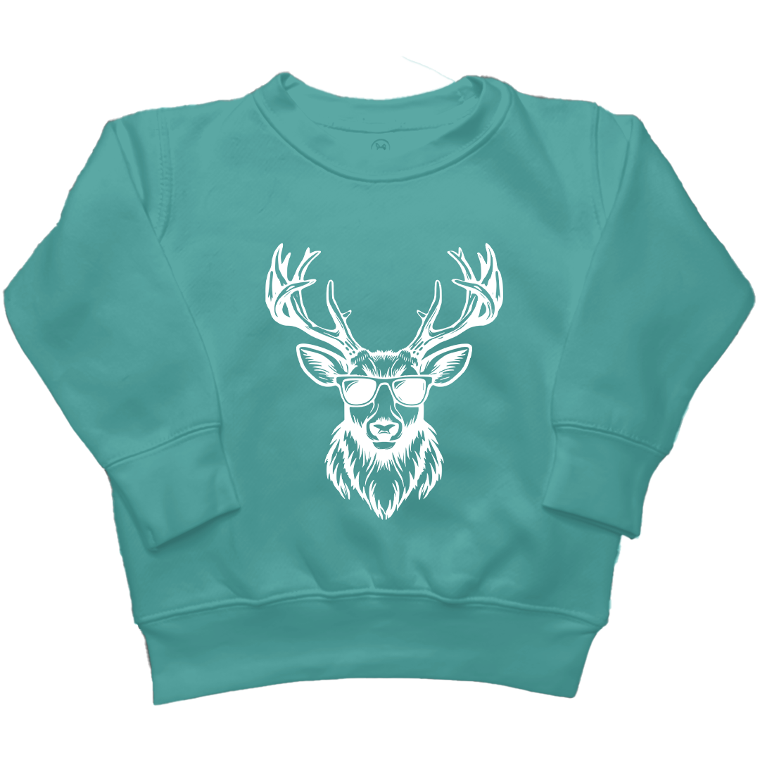 Cool Deer Toddler Crew Neck Sweatshirt