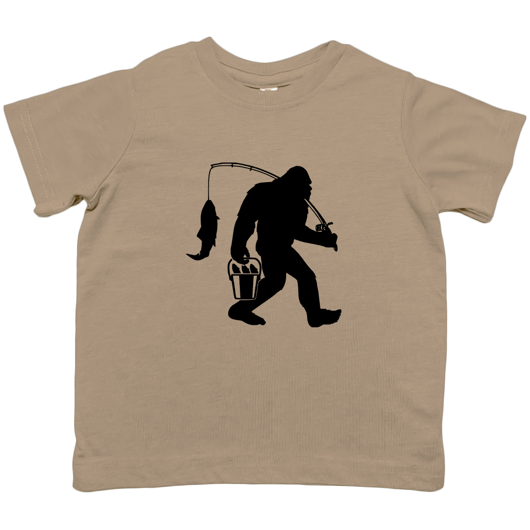 Fishing Sasquatch Kids Tee