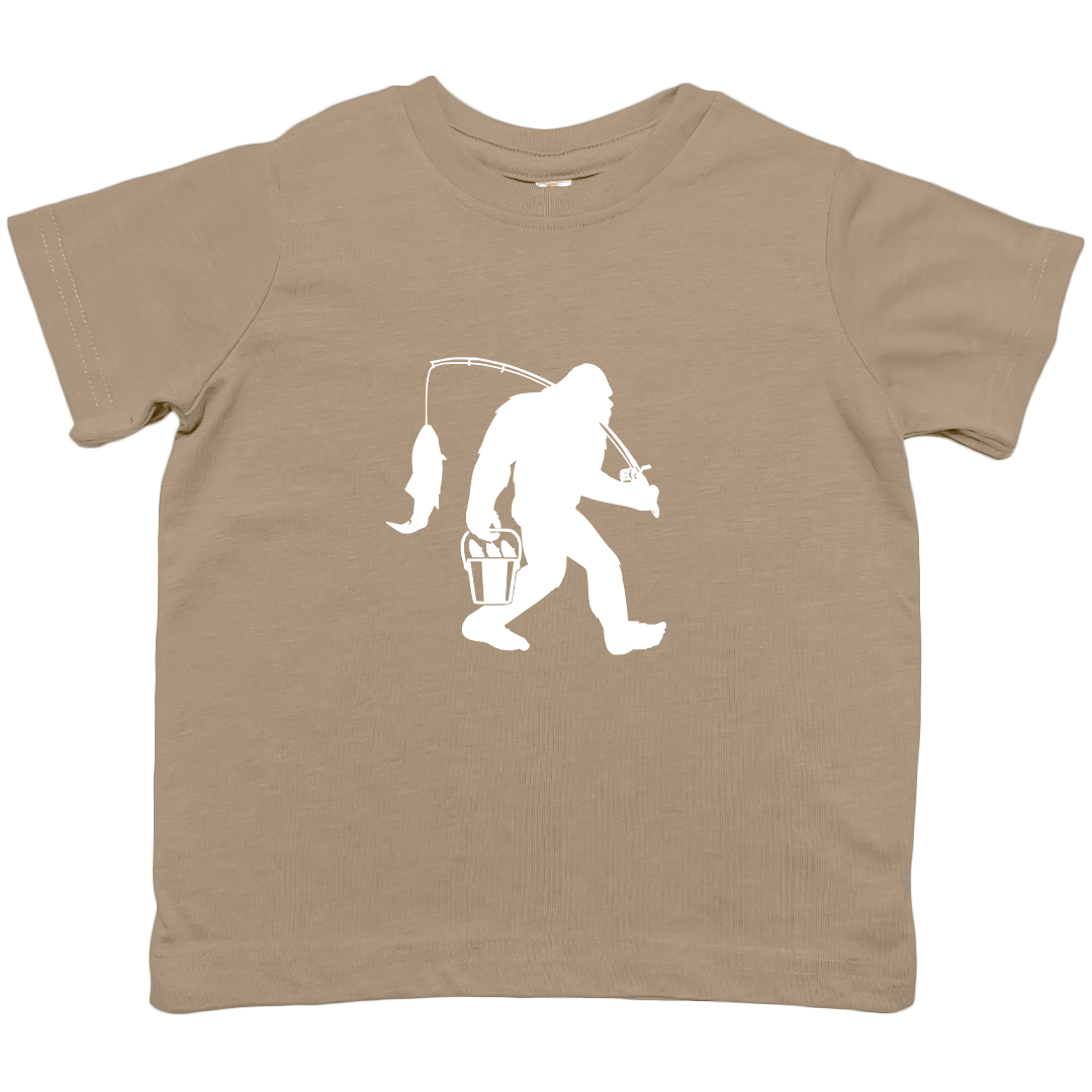 Fishing Sasquatch Kids Tee