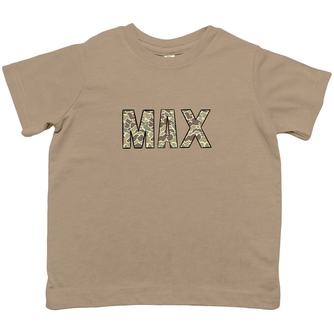 Personalized Camo Name Kids Tee