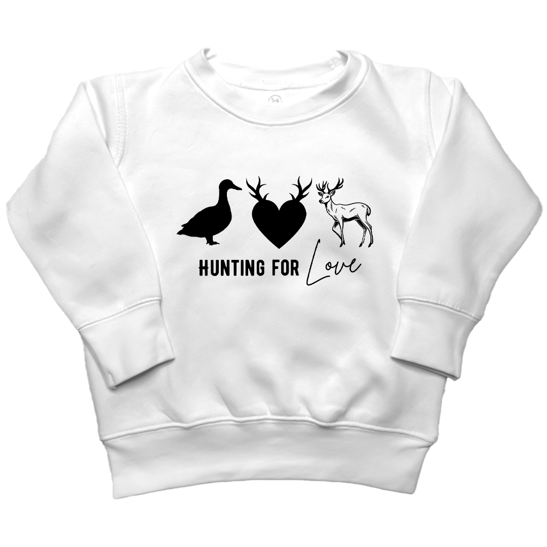 Hunting For Love Kids Crew Neck Sweatshirt