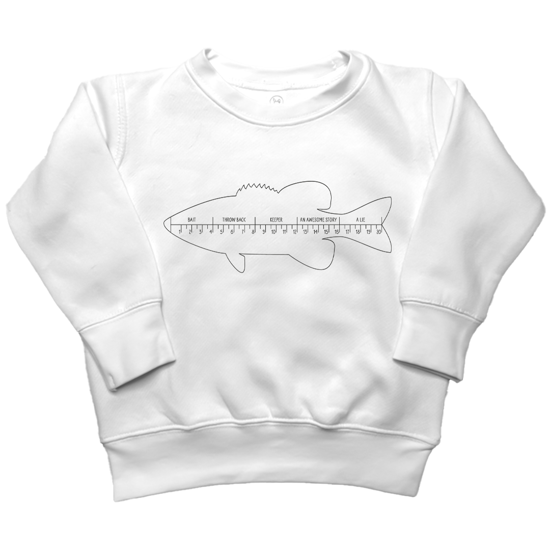 Fishing Ruler Toddler Crew Neck Sweatshirt