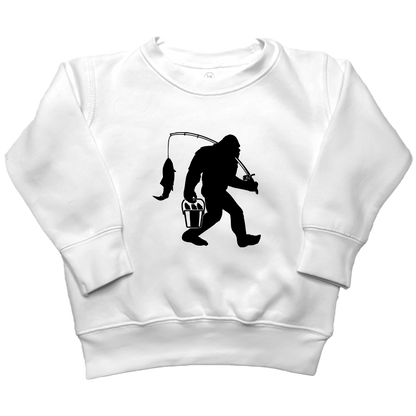 Fishing Sasquatch Toddler Crew Neck Sweatshirt