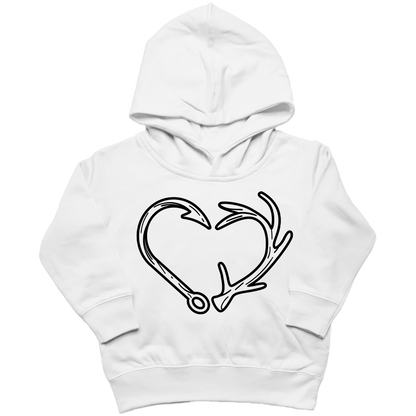 Hook Antler Heart Kids Hoodie