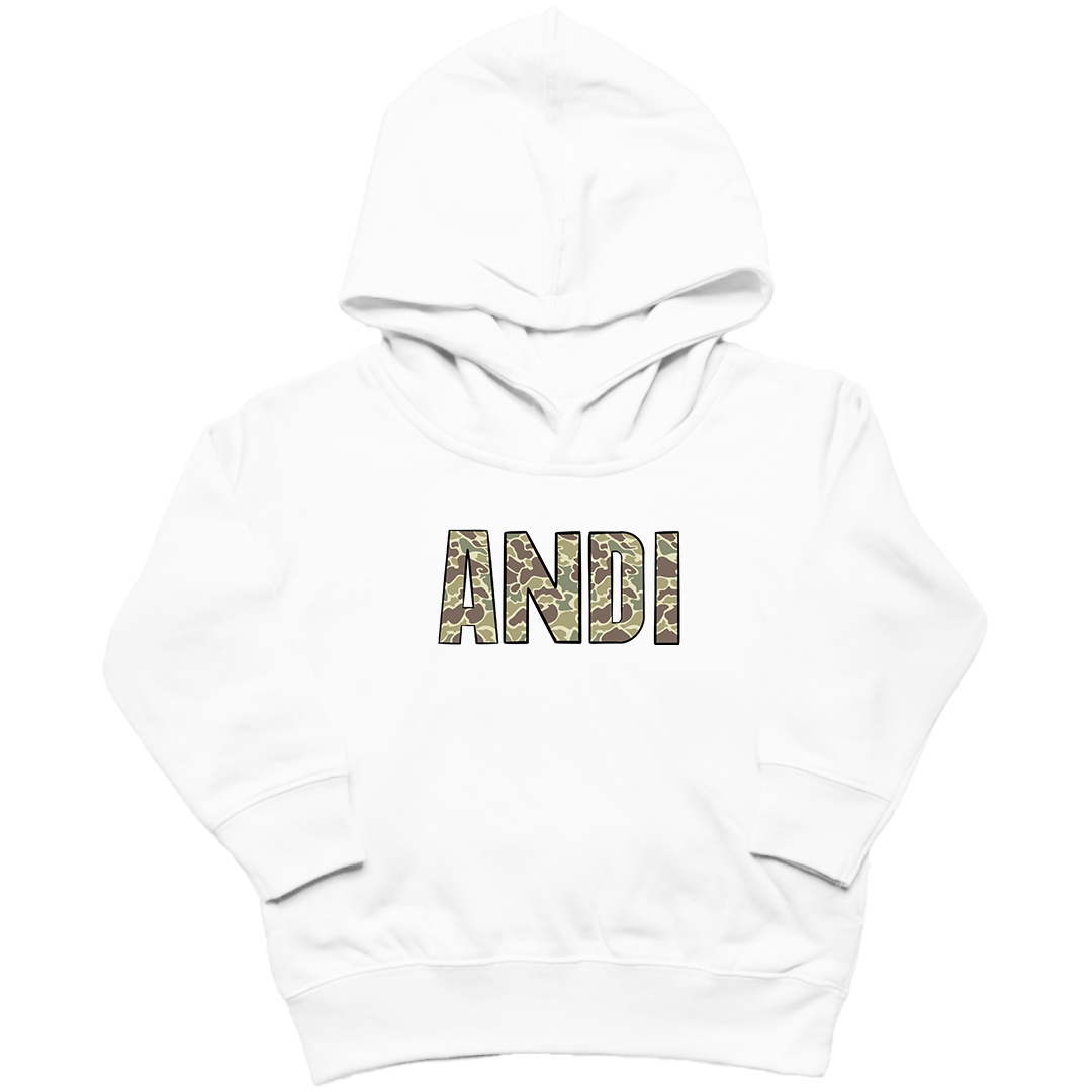 Personalized Camo Name Kids Hoodie