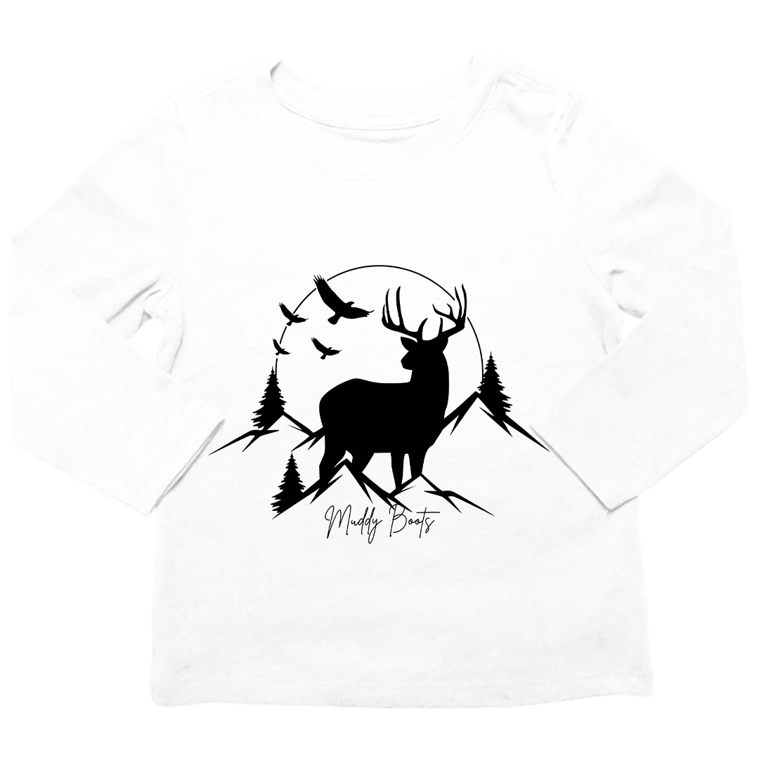 Mountain Deer Kids Long Sleeve Tee