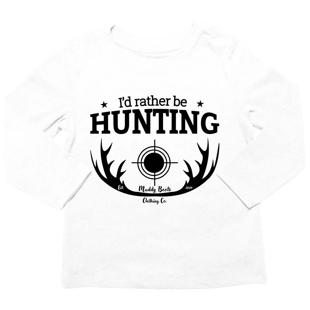 I'd Rather Be Hunting Kids Long Sleeve Tee