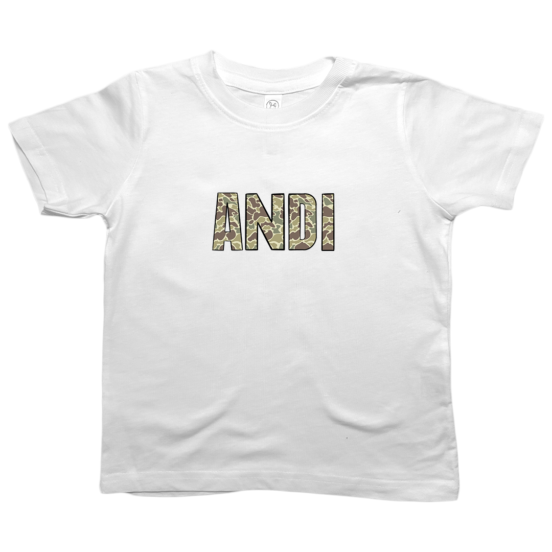 Personalized Camo Name Kids Tee