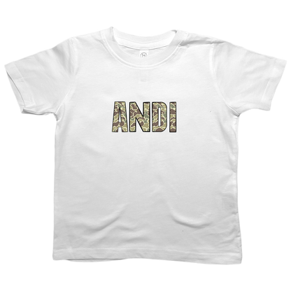 Personalized Camo Name Kids Tee