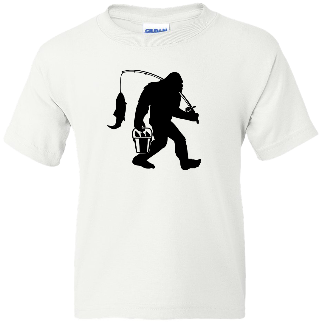 Fishing Sasquatch Kids Tee