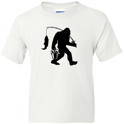 Fishing Sasquatch Kids Tee