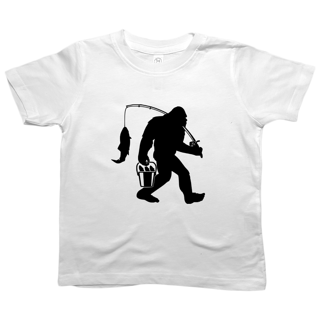 Fishing Sasquatch Kids Tee