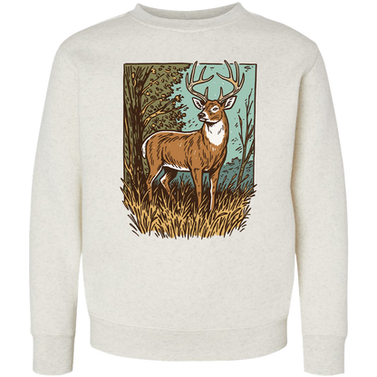 Vintage Deer Kids Crew Neck Sweatshirt