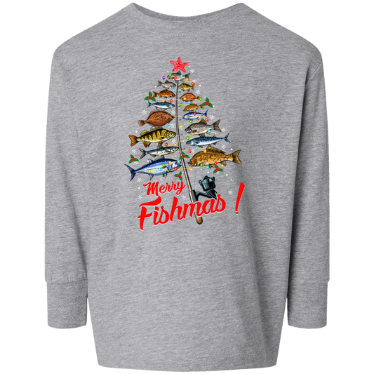 Merry Fishmas Toddler Long Sleeve Tee