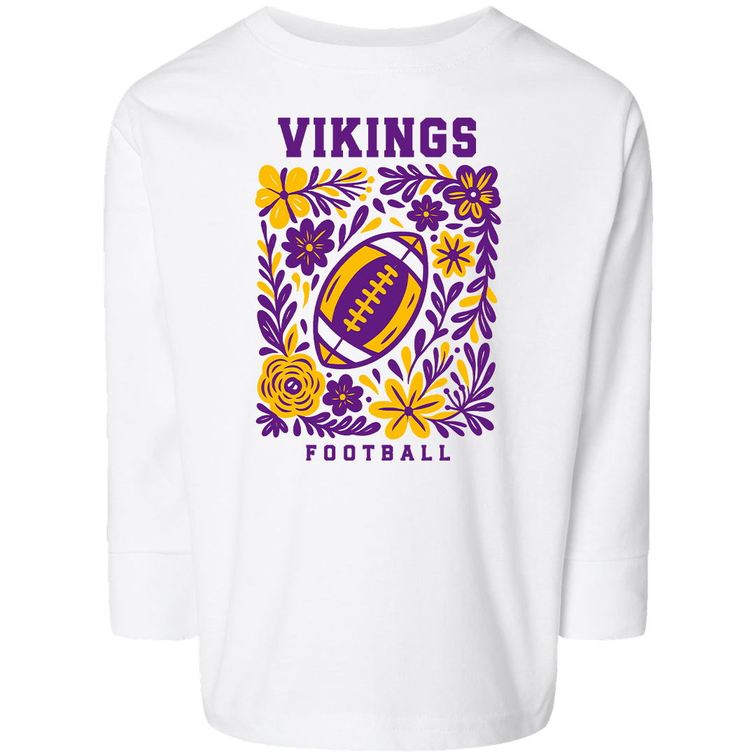 Vikings Floral Toddler Long Sleeve Tee