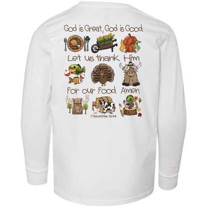 Thanksgiving Blessing Kids Long Sleeve Tee
