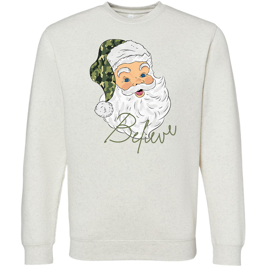 Believe In Santa Adult Crew Neck Sweatshirt