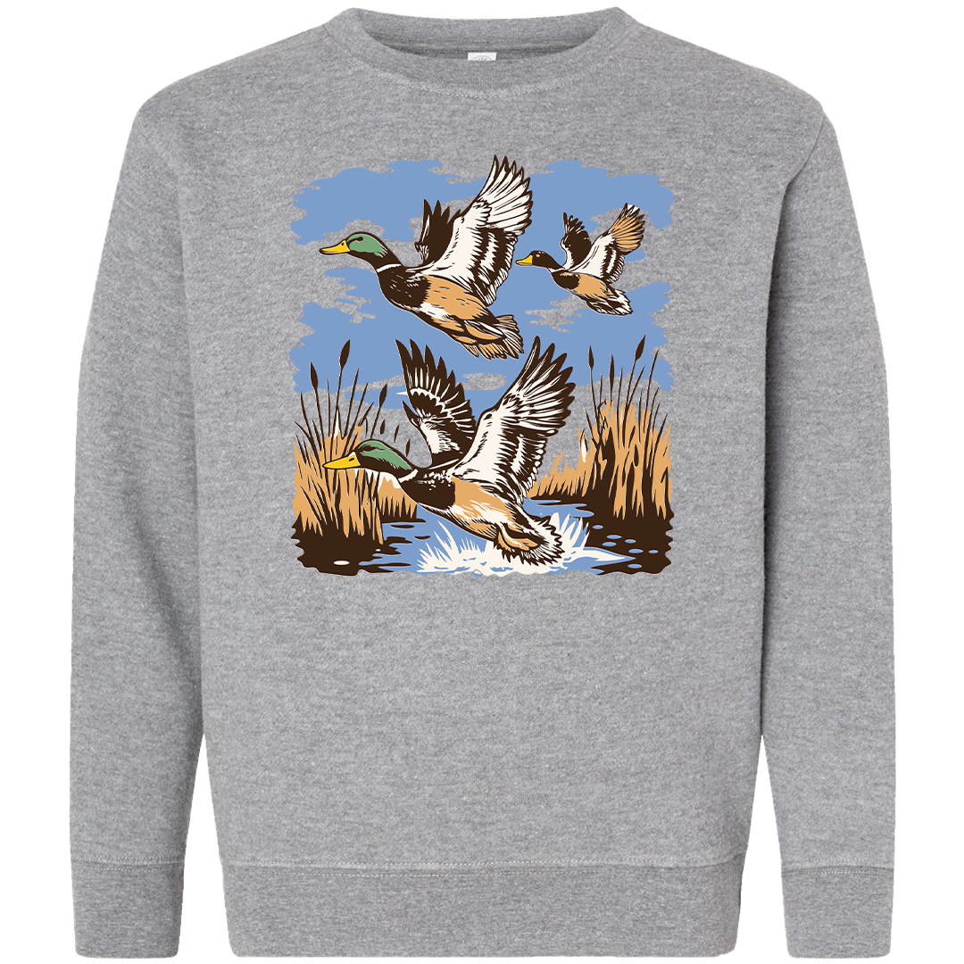 Vintage Ducks Kids Crew Neck Sweatshirt