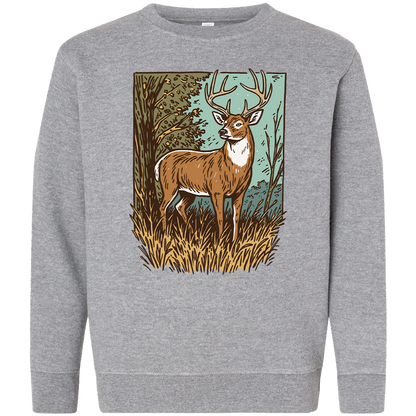 Vintage Deer Kids Crew Neck Sweatshirt