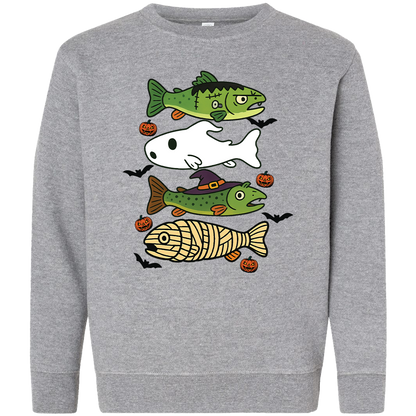 Halloween Fish Kids Crew Neck Sweatshirt