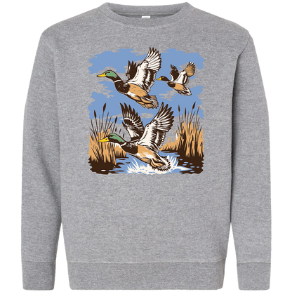 Vintage Ducks Toddler Crew Neck Sweatshirt