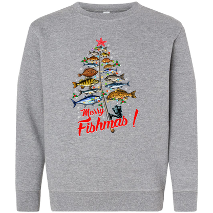 Merry Fishmas Kids Crew Neck Sweatshirt